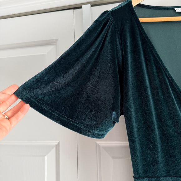 Baltic Born Meghan Velvet Wrap Maxi Dress, XL, Emerald - Picture 5 of 9